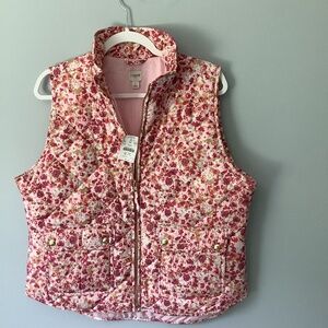 J. Crew Floral print puffer vest